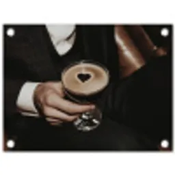 Hartje - Cocktail - Espresso Martini - Hand tuinposter los doek klein -3d