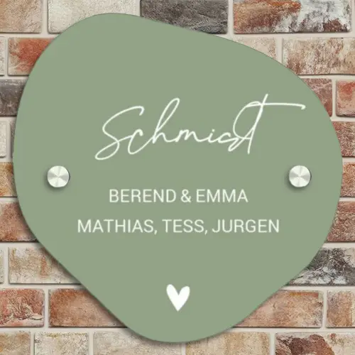 Effen olijfgroen - Sierlijk Naambord Organisch middel -sfeer10