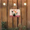 Vaas - Bloemen - Vlinder - Rood tuinposter los doek klein -sfeer1