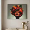 Vrouw - Chocolade - Frambozen - Aardbeien - Koekjes Textielframe zwart klein -sfeer2