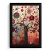 Levensboom - Bloemen - Roze - Hippie - Kunst fotolijst zwart zonder passe partout klein -3d