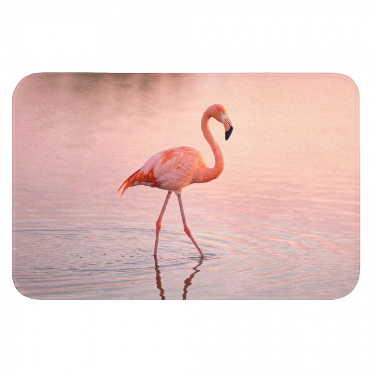 Flamingo - Water - Roze Badmat klein -3d