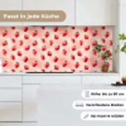 Aardbei - Patroon - Roze keuken achterwand 2 middel 871 -sfeer4_DE