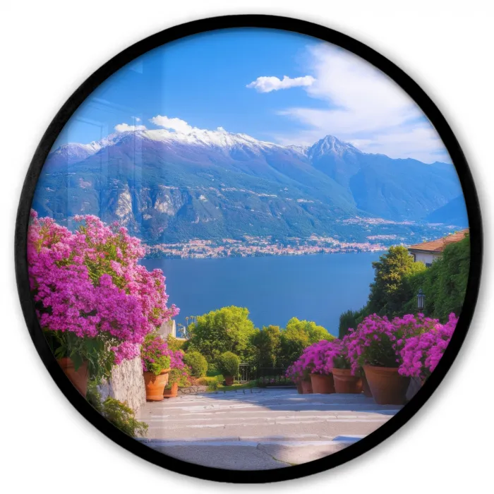 Lake Como - Italië - Landschap Fotolijst rond zonder passe partout klein -3d