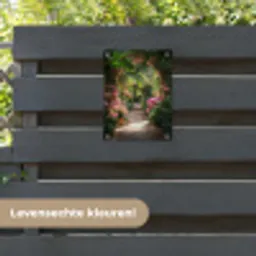Doorkijk - Tropisch - Bloemen - Natuur tuinposter los doek klein -sfeer3