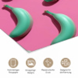 Bananen - Patroon - Blauw - Roze poster papier klein -tcloseup_DE