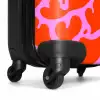 Organisch hartmotief in rood op roze achtergrond NBS - Handbagage koffer - Kinderen Unisex middel -wiel
