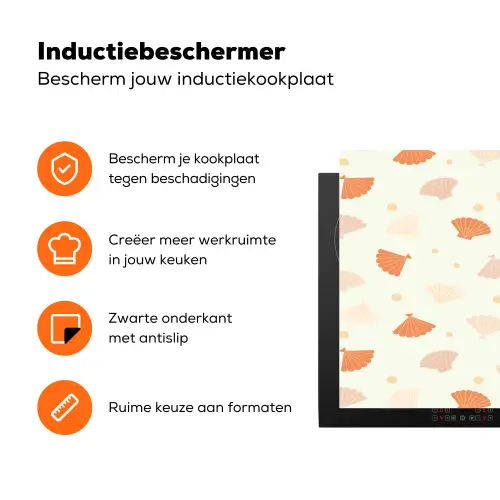 Zee - Dieren - Schelpen - Sinaasappel Inductie beschermer vinyl 3mm klein 276 -zzzzzzz-td-ups