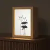 Bladeren - Zwart - Lotusbloem - Minimalitisch Light Box met kabel (Tafellamp) klein -z3d_website