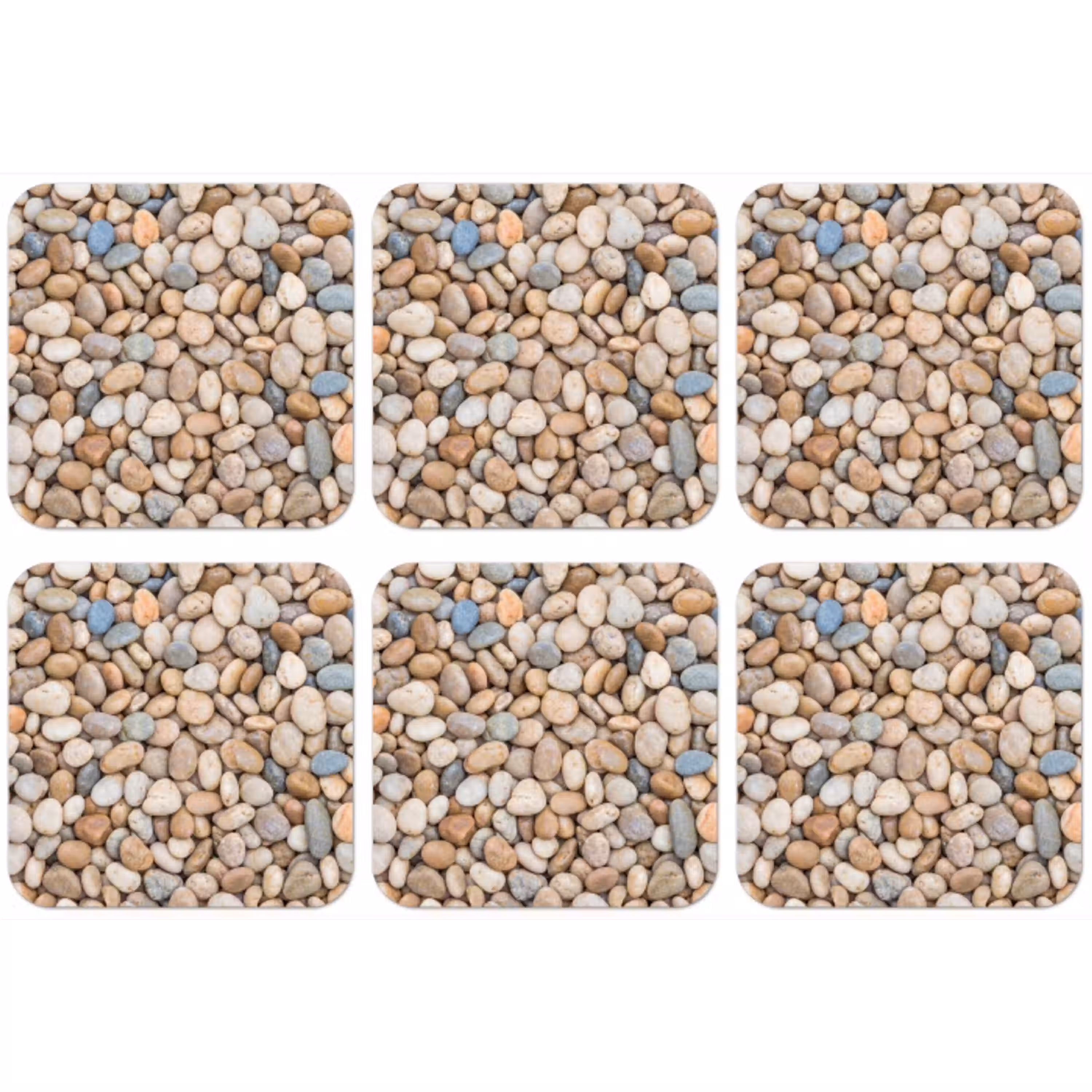 Kiezelstenen - Natuur - Textuur - Beige - Grijs onderzetter kurk middel -zkaufland3dotto