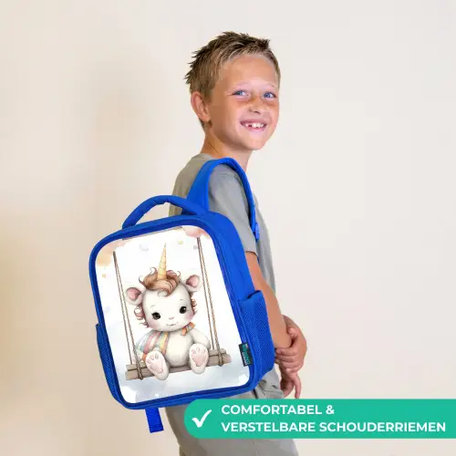 Eenhoorn - Dier - Kinderen - Unicorn Kinderrugzak - Blauw middel -sfeer3_NL