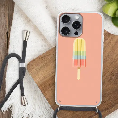 Waterijsje - Pasteltinten - Minimalistisch Hoesje iPhone 16 Pro Max met koord klein -sfeer4