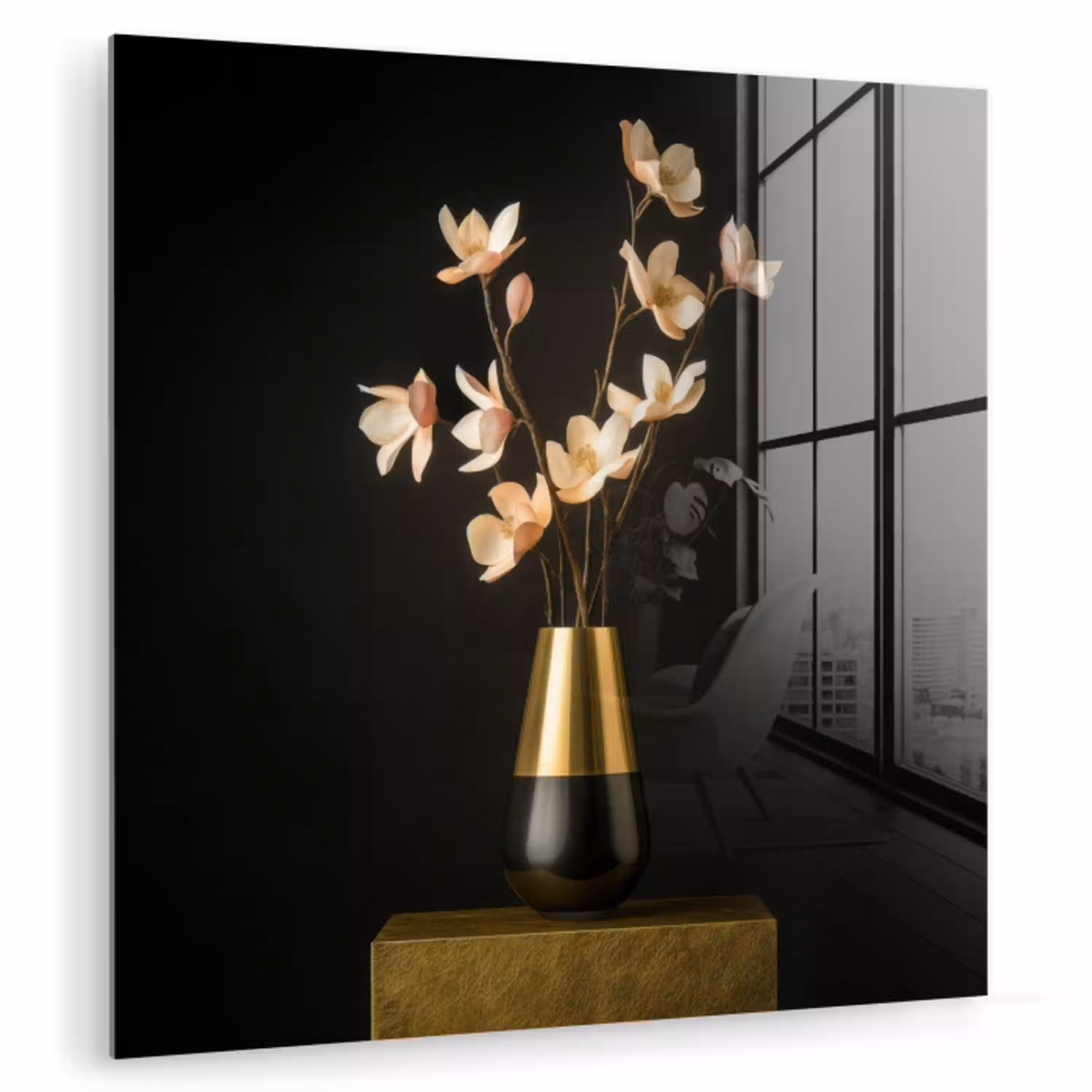 Sierlijk - Boeket - Goud - Vaas plexiglas 5mm klein -zzzproduct_nieuw