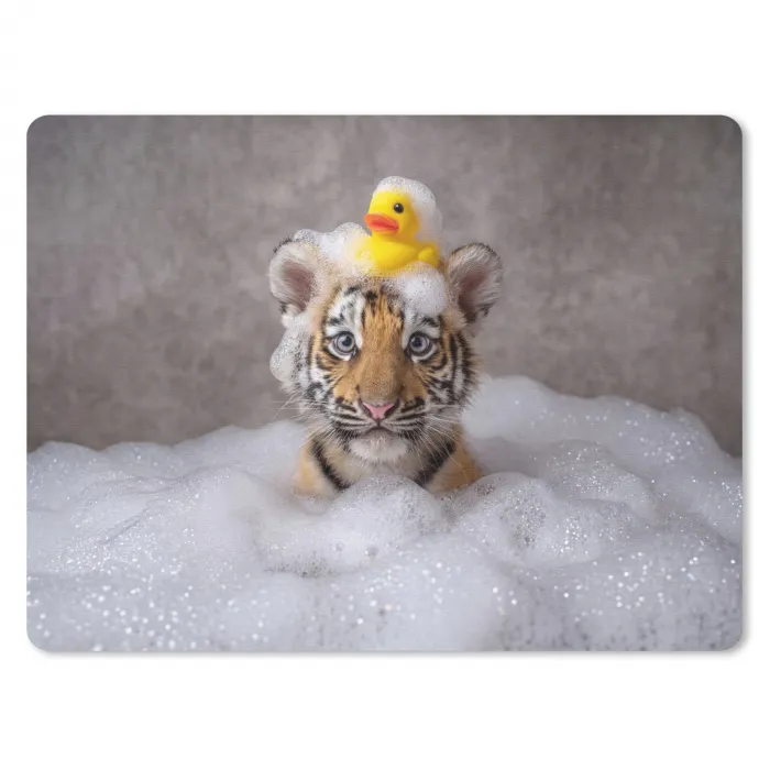Welpje - Bad - Geel muismat rubber klein -3d