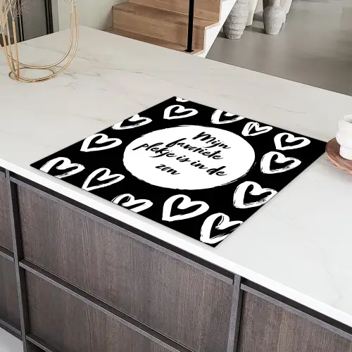 Tekst - Mijn favoriete plekje is in de zon - Quotes - Zomer - Zon Inductie beschermer vinyl 3mm middel -sfeer8