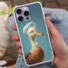 Eend - Koksmuts - Cute - Vogel Hoesje iPhone 16 Pro Max met koord klein -sfeer3