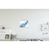 Spash - Water - Blauw textielposter latten blank klein -kinderkamer
