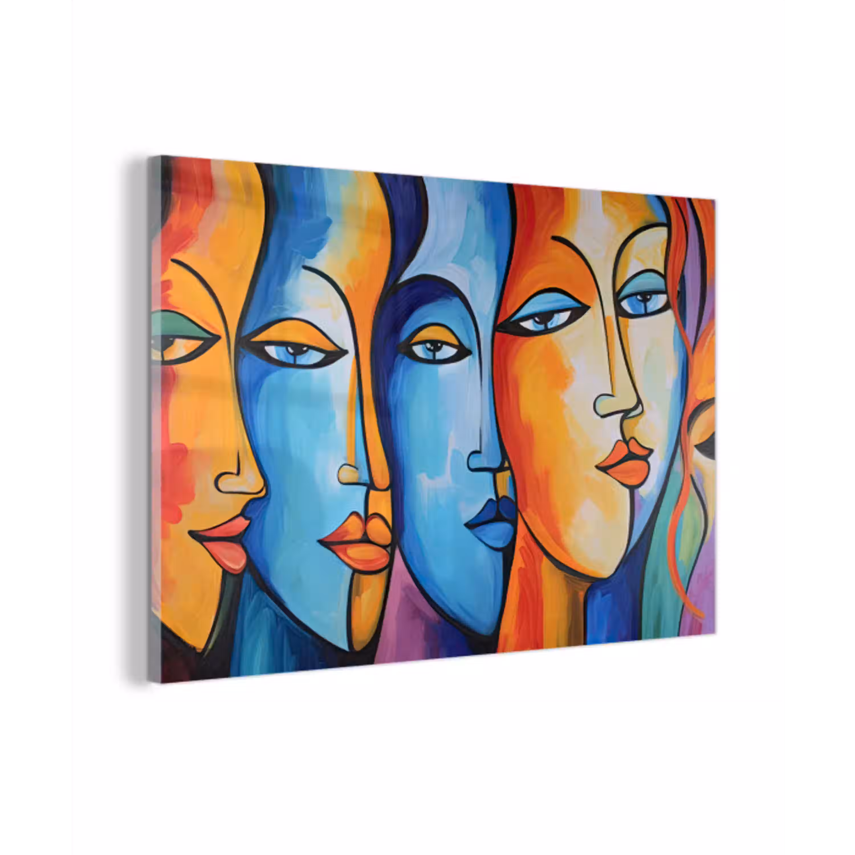 Hoofd - Olieverf - Schilderij - Kleurrijk plexiglas 5mm klein -z3d