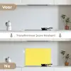 Geel - Patroon - Geometrisch keuken achterwand spatscherm klein 900 -voor_na_NL