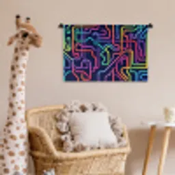 Retro - Abstract - Neon Wandkleed katoen klein -wsfeer5_kind