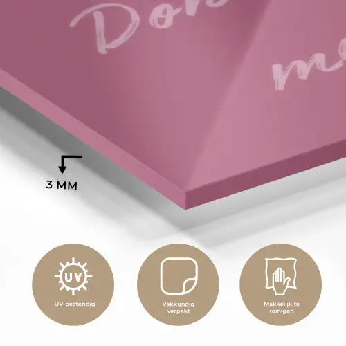 eat me out don't stress me out - Roze - Minimalistisch plexiglas 5mm klein -sfeer2