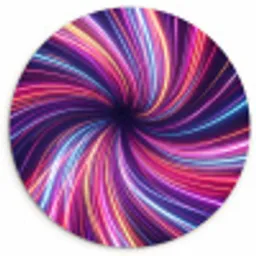 Abstract - Swirl - Futuristic - Neon Wandcirkel kunststof plaat 5mm dik klein -3d
