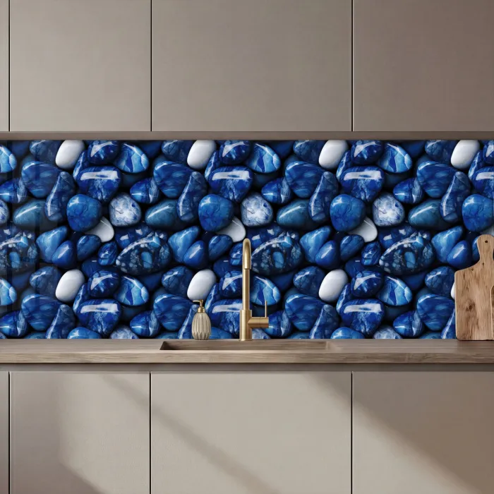 Luxe - Blauwe - Marmer - Stenen keuken achterwand 2 middel 871 zz_3dshopping