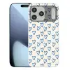 Hartjes patroon - Blauw - Beige - Liefde Telefoonhoesje iPhone 17 Pro Max klein -3d