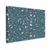 Terrazzo -  Patroon - Kleurrijk - Diep blauw Tuinposter op houten frame 2 cm dik klein 845 -3d