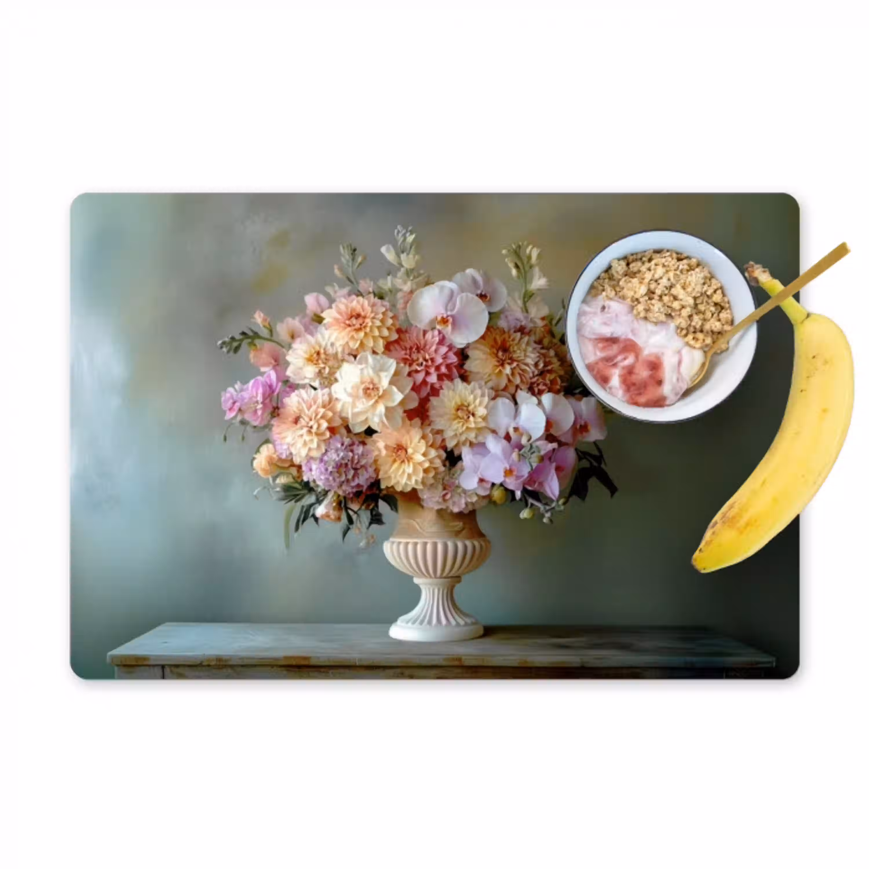 Orchidee - Boeket - Vaas - Bloemen Placemat vinyl groot -zzzproduct_Kitchenyeah-website