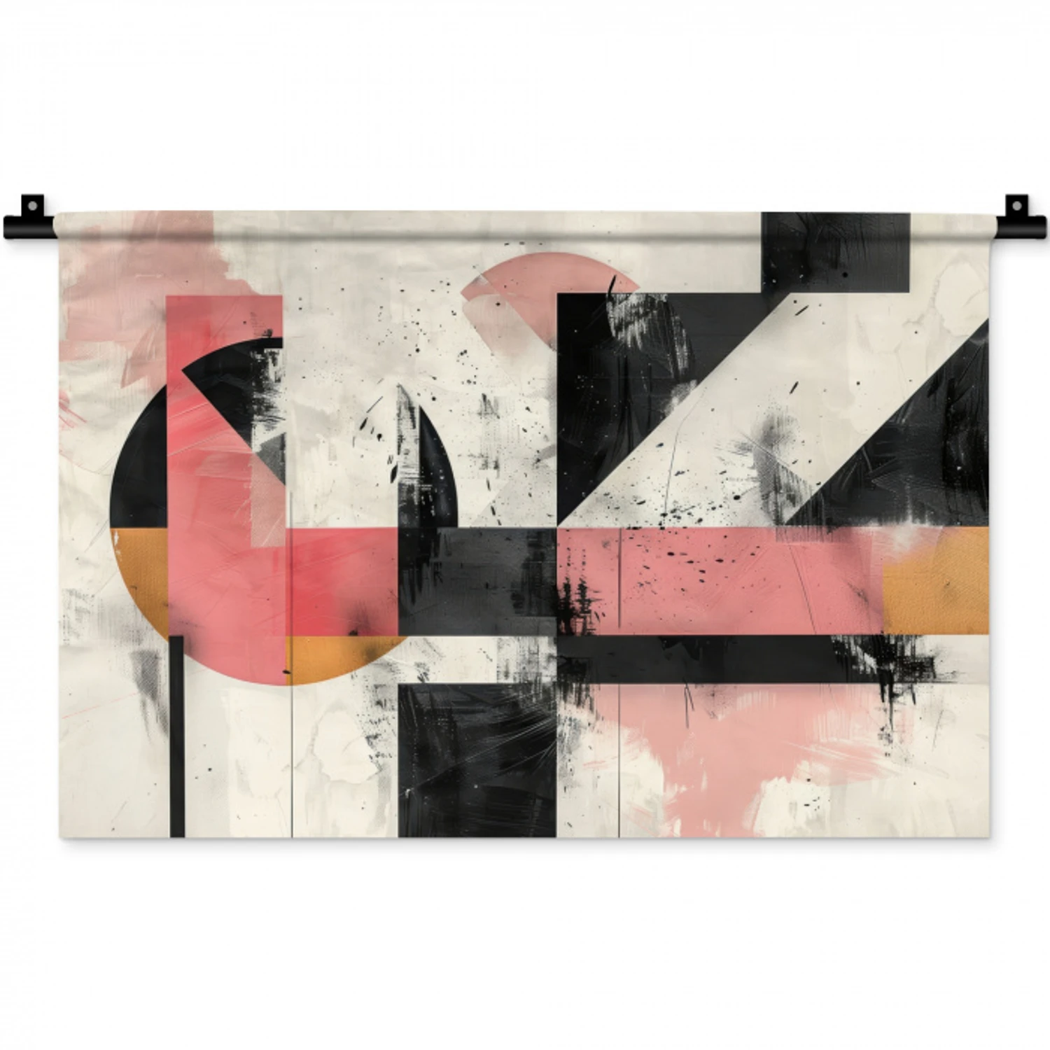 Roze - Abstract - Aesthetic - Modern - Vormen Wandkleed katoen klein -zz3d
