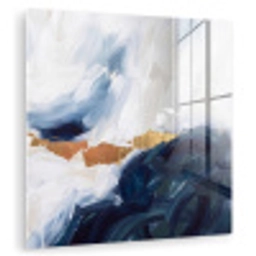 Abstract - Acryl - Blauw - Goud - Elegant plexiglas 5mm klein -zzzproduct_nieuw
