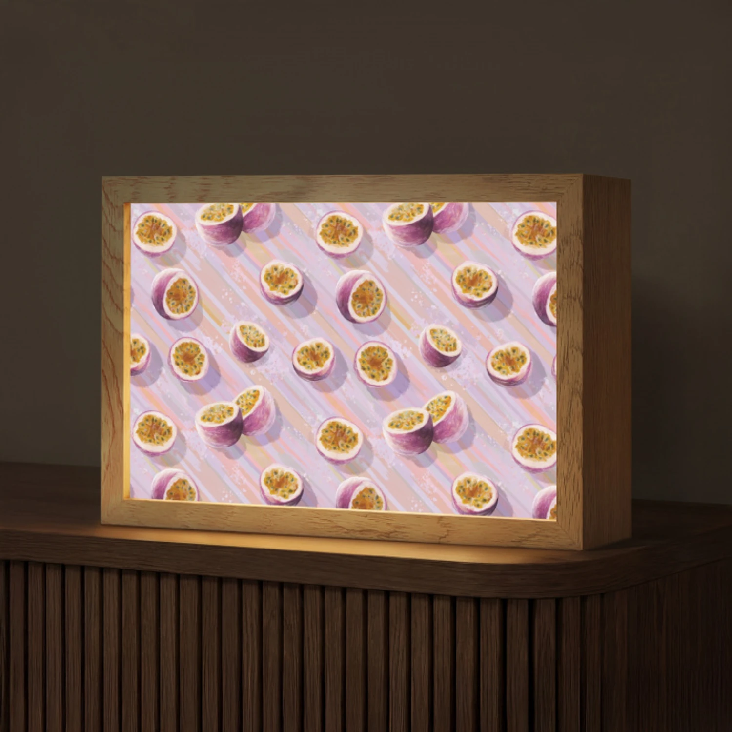 Passievrucht - Tropisch - Paars Light Box met kabel (Tafellamp) klein 924 -z3d_website