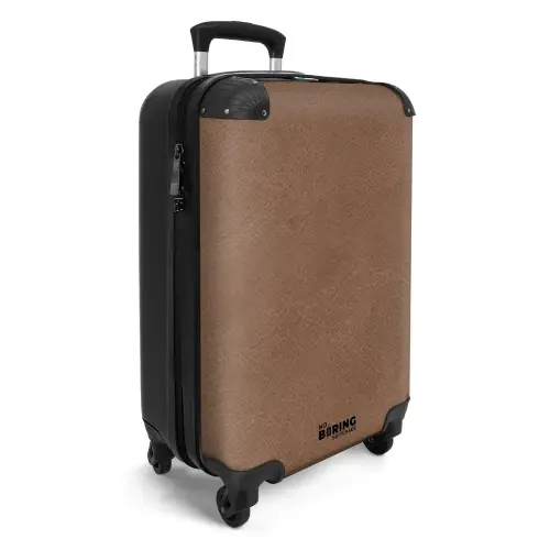 Lederen look licht bruin NBS - Handbagage koffer - Volwassenen Unisex middel -productfoto_3d