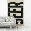Beer - Vintage - Zwart - Beige fotobehang vinyl groot -woonkamer