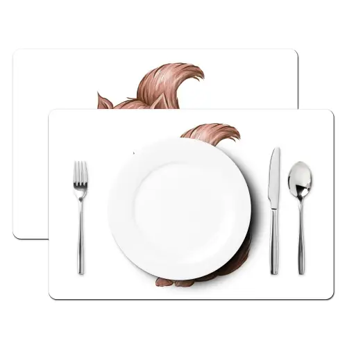 Eekhoorn - Dier - Bosdieren - Bruin Placemat vinyl groot -zzsfeer2_Kitchenyeah-website