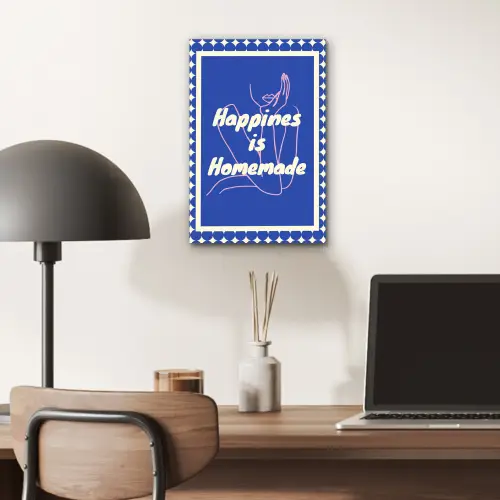 Lijntekening - Vrouw - Quote - Blauw aluminium wit klein -sfeer5
