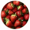 Aardbei - Fruit - Rood Wandcirkel plexiglas klein -3d