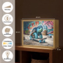 Schildpad - Graffiti - Skateboard - Jongens Light Box met batterij (Wandlamp kind) middel -USP_websiteoverzichtDE