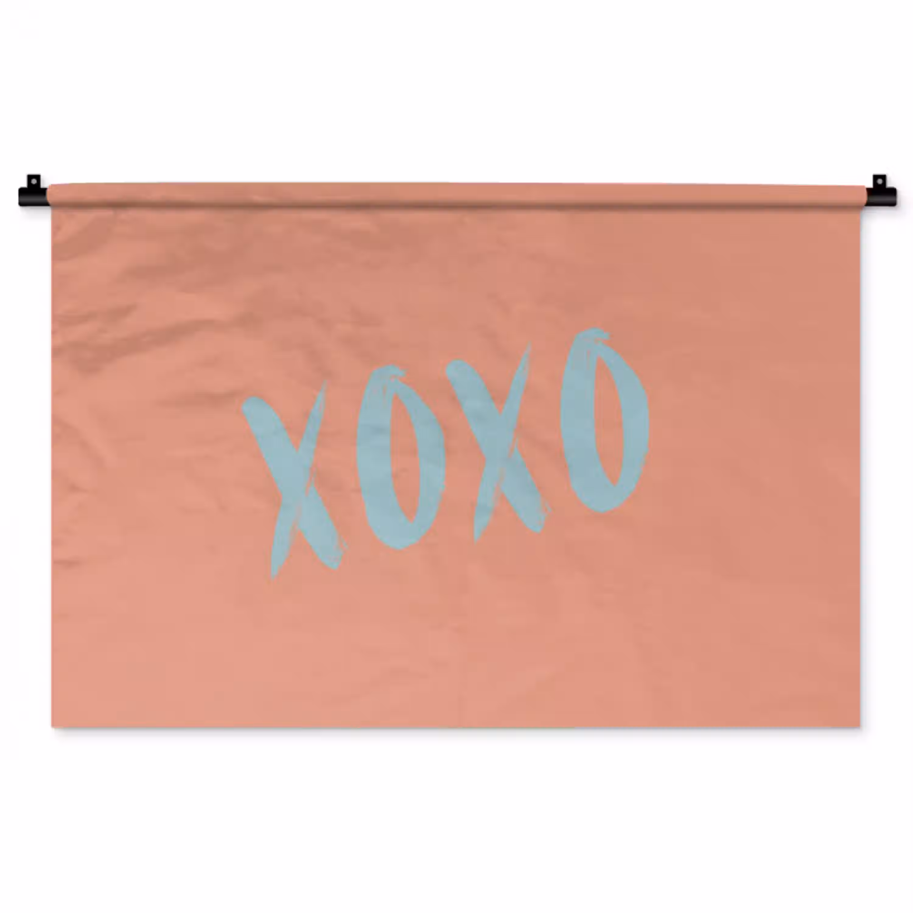 XOXO - Blauw - Perzikkleur Wandkleed katoen middel -zz3d
