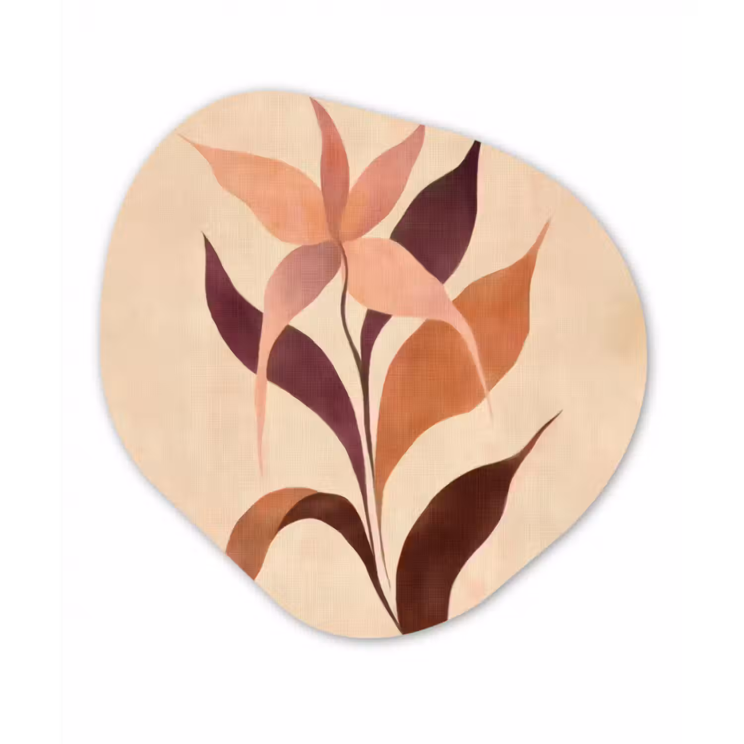 Forexbild Organische Form - Minimalistisch - Blume - Blätter - Beige
