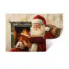 Kerst - Kerstman - Winter - Open Haard Muursticker klein -3d