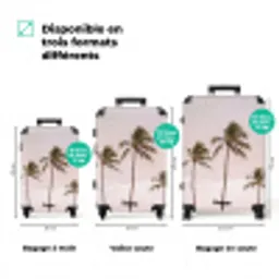Palmbomen - Zonsondergang - Roze NBS - Handbagage koffer - Volwassenen Unisex middel zzzzzzVergelijking_3FR