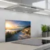 Zonsondergang - Strand - Duin - Gras - Bank keuken achterwand spatscherm klein -3d_schuin
