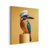 Ijsvogel - Pilaar - Koksmuts - Vogel aluminium wit klein -3d