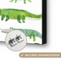 krokodillen - Speels - Groen Textielframe zwart klein 947 -USP_ophangsysteemNL