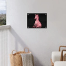 Zebra - Roze - Gestreept tuinposter los doek klein -sfeer8