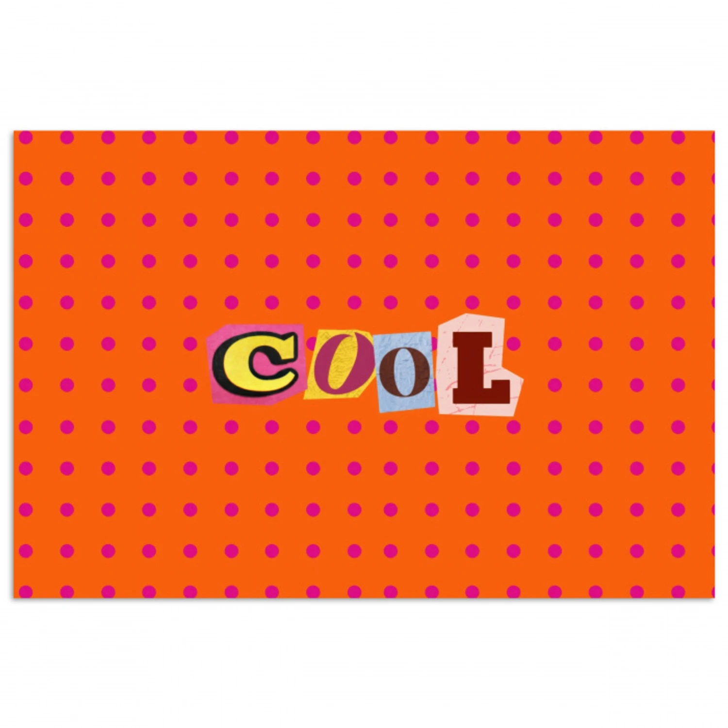 Cool - Stippen - Oranje poster papier klein -3d