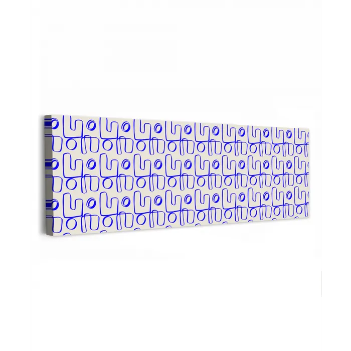 Blauw - Patroon - Beige - Abstract canvas 2cm klein 828 -z3d