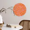 Retro - Golvend - Oranje Wandcirkel kunststof plaat 5mm dik klein 188 -sfeer4